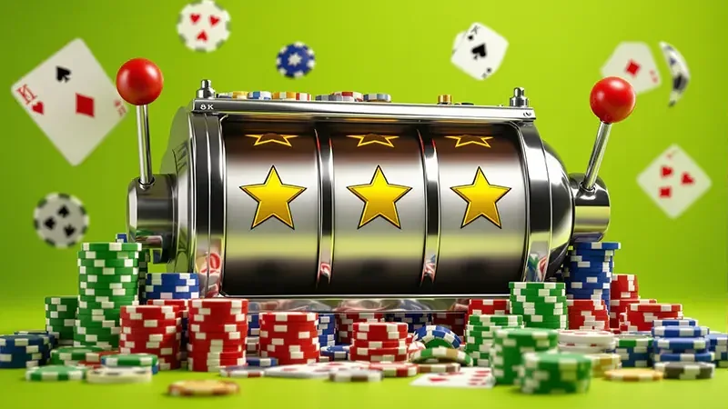 Tampilan permainan slot mobile dengan gulungan dan simbol berwarna