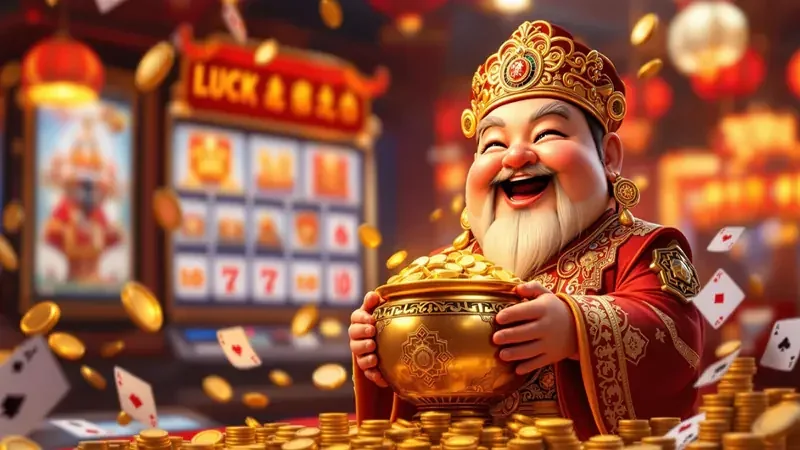 Antarmuka lobi slot dengan kartu permainan untuk penjelajahan mobile
